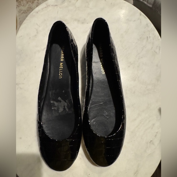 Tamara Mellon Black Croc Flats Loafers - Picture 7 of 8